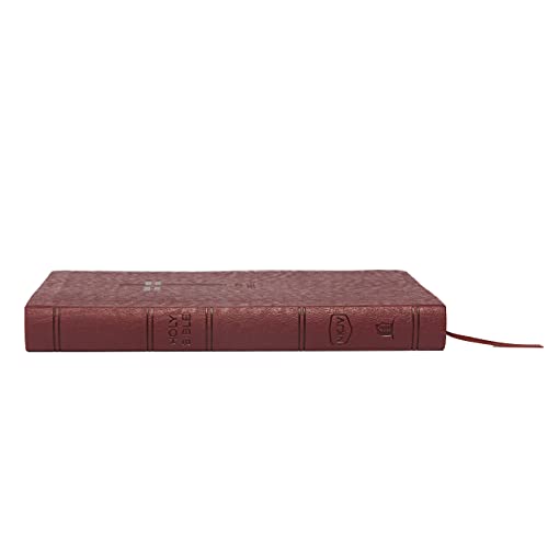 NKJV, Value Thinline Bible, Leathersoft, Burgundy, Red Letter, Comfort Print: Holy Bible, New King James Version