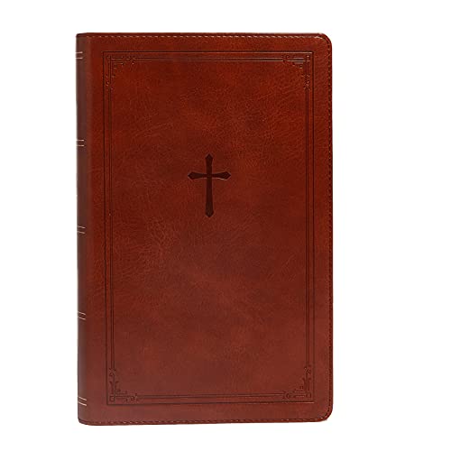 NKJV, End-of-Verse Reference Bible, Personal Size Large Print, Leathersoft, Brown, Red Letter, Comfort Print: Holy Bible, New King James Version