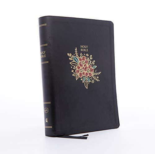 KJV Holy Bible, Super Giant Print Reference Bible, Deluxe Black Floral Leathersoft, 43,000 Cross References, Red Letter, Comfort Print: King James Version