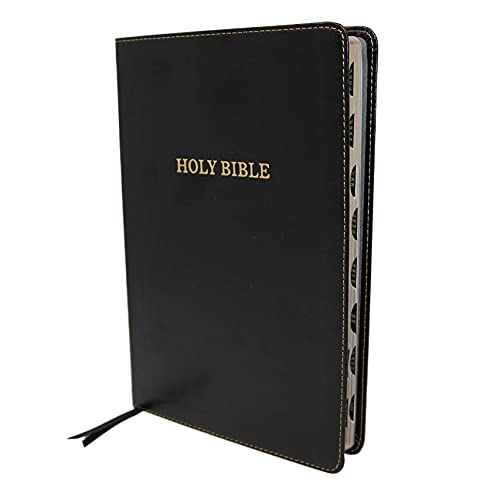 KJV, Thinline Bible, Large Print, Leathersoft, Black, Thumb Indexed, Red Letter, Comfort Print: Holy Bible, King James Version