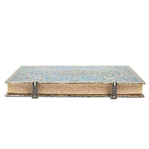 Paperblanks | Maya Blue | Silver Filigree Collection | Hardcover | Ultra | Lined | Clasp Closure | 240 Pg | 120 GSM