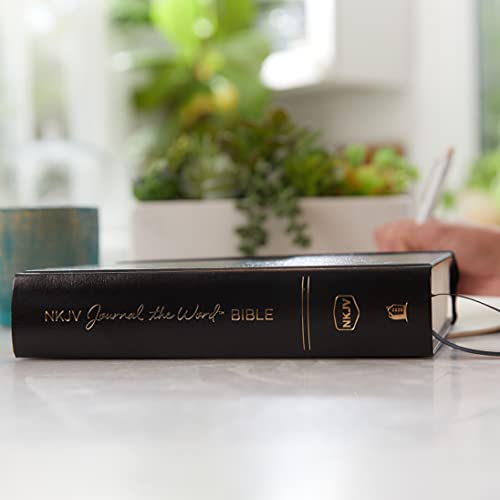 NKJV, Journal the Word Bible, Hardcover, Black, Red Letter, Comfort Print: Reflect, Journal, or Create Art Next to Your Favorite Verses