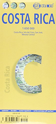 Laminated Costa Rica Map by Borch (English Edition)