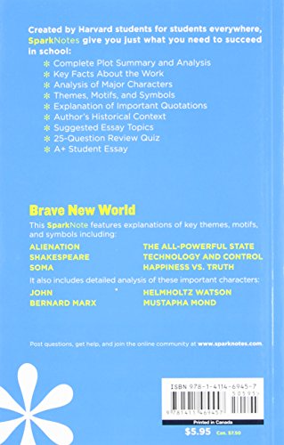 Brave New World SparkNotes Literature Guide (Volume 19) (SparkNotes Literature Guide Series)