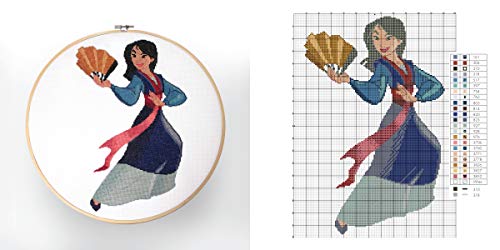 Disney Princess Cross-Stitch: 22 Easy-to-Follow Patterns Featuring Ariel, Belle, Jasmine, Mulan, and More!