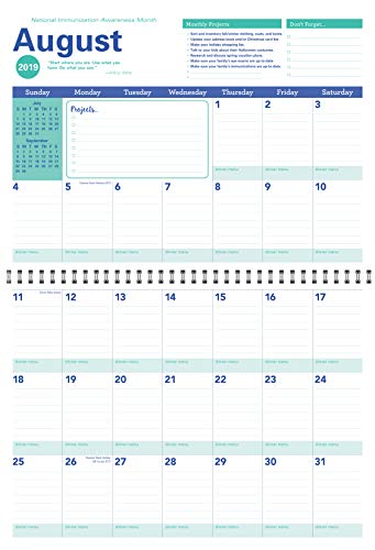 2020 Amy Knapp's Big Grid Family Organizer Wall Calendar: August 2019-December 2020