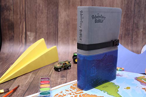 NIV, Adventure Bible, Leathersoft, Gray/Blue, Full Color