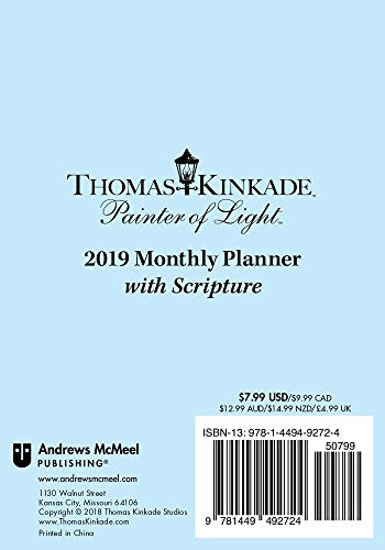 Thomas Kinkade Painter of Light with Scripture 2019 Monthly Pocket Planner Calen