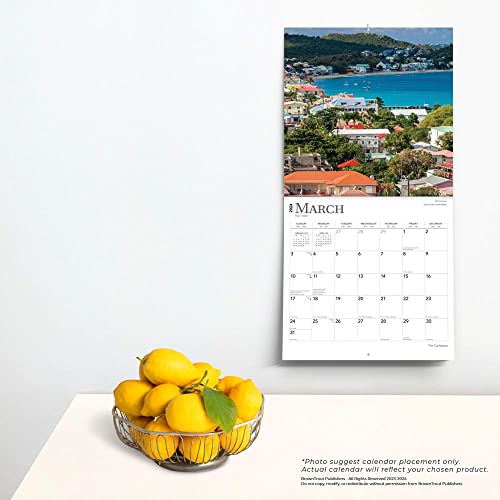 The Caribbean | 2024 12 x 24 Inch Monthly Square Wall Calendar | Foil Stamped Cover | BrownTrout | Travel Nature Tropical Beach