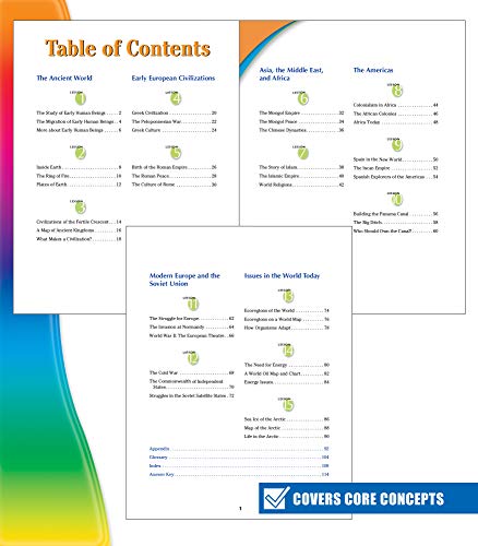 Spectrum Grade 6 Geography Workbooks, Ages 11 to 12, Geography Workbook, International Current Events, World Religions, Migration World History, and World Map Skills - 128 Pages