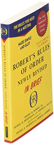 Robert's Rules of Order Newly Revised In Brief, 2nd edition (Roberts Rules of Order in Brief)