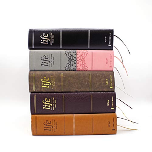 NIV, Life Application Study Bible, Third Edition, Large Print, Leathersoft, Brown, Red Letter, Thumb Indexed