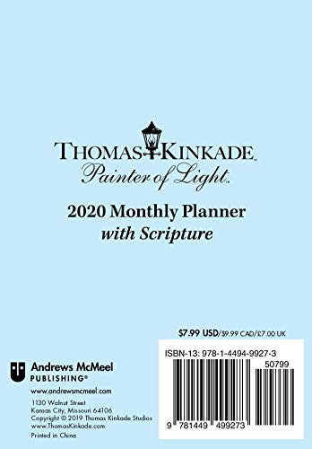 Thomas Kinkade Painter of Light with Scripture 2020 Monthly Pocket Planner Calen