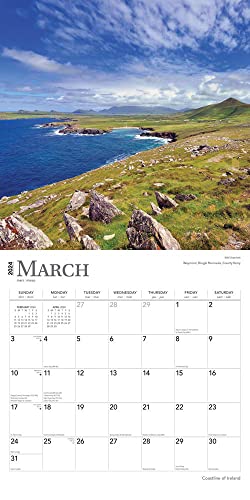 Coastline of Ireland | 2024 12 x 24 Inch Monthly Square Wall Calendar | BrownTrout | Travel Nature Ocean Cliffs Celtic