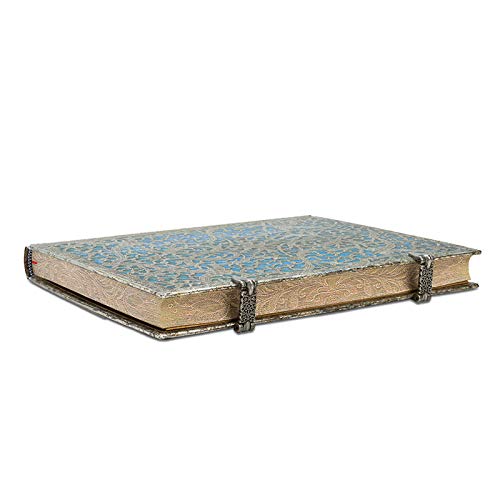 Paperblanks | Maya Blue | Silver Filigree Collection | Hardcover | Ultra | Lined | Clasp Closure | 240 Pg | 120 GSM