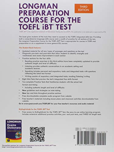 Longman Preparation Course for the TOEFL® iBT Test, with MyLab English and online access to MP3 files, without Answer Key