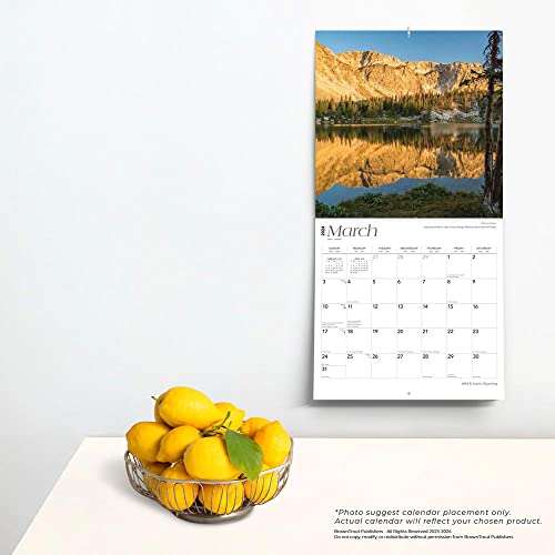 Wyoming Wild & Scenic | 2024 12 x 24 Inch Monthly Square Wall Calendar | BrownTrout | USA United States of America Midwest State Nature