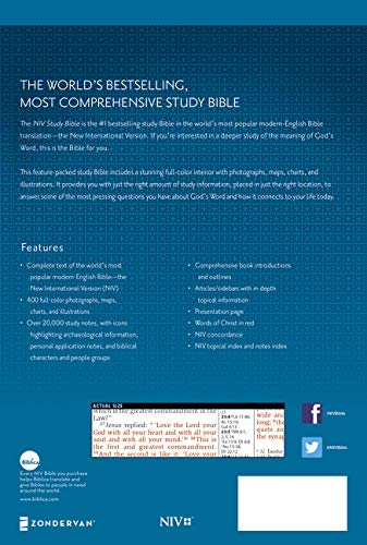 NIV Study Bible, Leathersoft, Brown/Black, Red Letter Edition