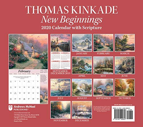 Thomas Kinkade Special Collector's Edition with Scripture 2020 Deluxe Wall Calen: New Beginnings