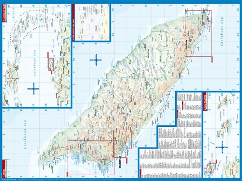 Laminated Aruba Map by Borch (English, Spanish, French, Italian and German Edition)