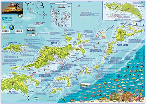 British Virgin Islands Dive Guide BVI Waterproof Map Franko Maps