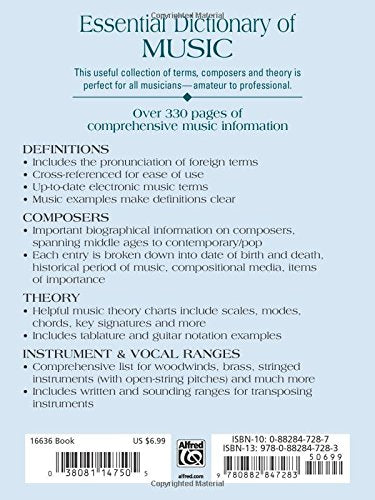 Essential Dictionary of Music: The Most Practical and Useful Music Dictionary for Students and Professionals (Essential Dictionary Series)