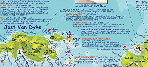 British Virgin Islands Dive Guide BVI Waterproof Map Franko Maps