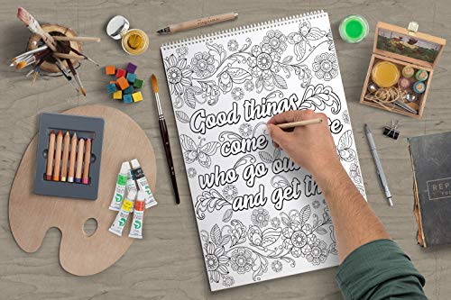 Key to Happiness: A Inspirational Coloring Book For Adults