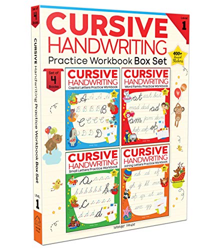 Cursive Handwriting: Small Letters, Capital Letters, Joining Letters and Word Family: Level 1 Practice Workbooks For Children (Set of 4 Books)