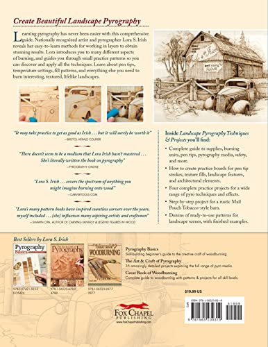 Landscape Pyrography Techniques & Projects: A Beginner's Guide to Burning by Layer for Beautiful Results (Fox Chapel Publishing) Woodburning Textured, Lifelike Scenes in Layers, with Lora S. Irish