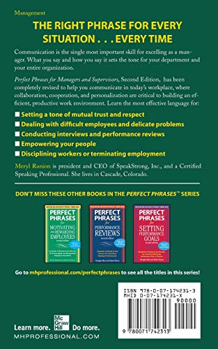 Perfect Phrases for Managers and Supervisors, Second Edition (Perfect Phrases Series)