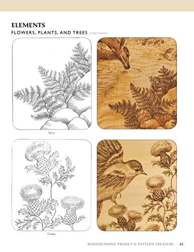 Woodburning Project & Pattern Treasury: Create Your Own Pyrography Art with 70 Mix-and-Match Designs (Fox Chapel Publishing) Step-by-Step Instructions for Both Beginners and Advanced Woodburners