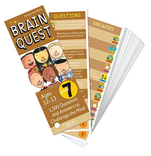 Brain Quest 7th Grade Q&A Cards: 1,500 Questions and Answers to Challenge the Mind. Curriculum-based! Teacher-approved! (Brain Quest Smart Cards)