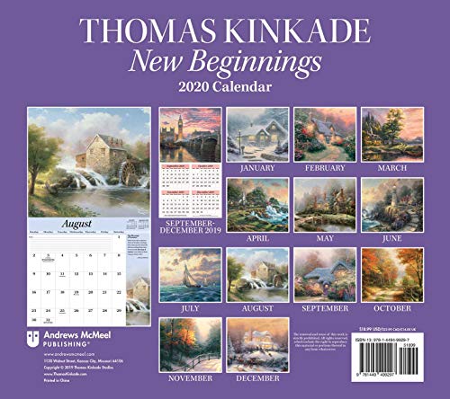 Thomas Kinkade Special Collector's Edition 2020 Deluxe Wall Calendar: New Beginnings