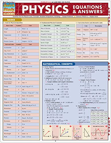 Physics Equations & Answers (Quick Study Academic)