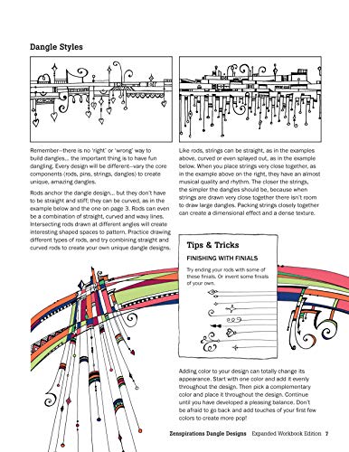 Zenspirations (R) Dangle Designs, Expanded Workbook Edition (Design Originals) Learn How to Create Beautiful Dangling Doodles to Embellish Crafts, Journals, Gifts, Notebooks, Letters, Cards, and More