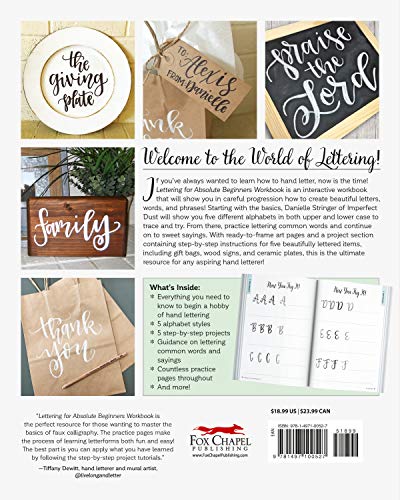 Lettering for Absolute Beginners Workbook: Complete Faux Calligraphy How-to Guide with Simple Projects (Fox Chapel Publishing) Learn How to Create Gorgeous Alphabets with Any Pen on Any Surface