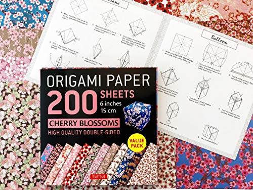 Origami Paper 200 sheets Cherry Blossoms 6" (15 cm)