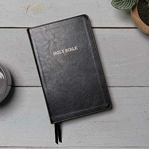 KJV, Thinline Bible, Large Print, Leathersoft, Black, Thumb Indexed, Red Letter, Comfort Print: Holy Bible, King James Version