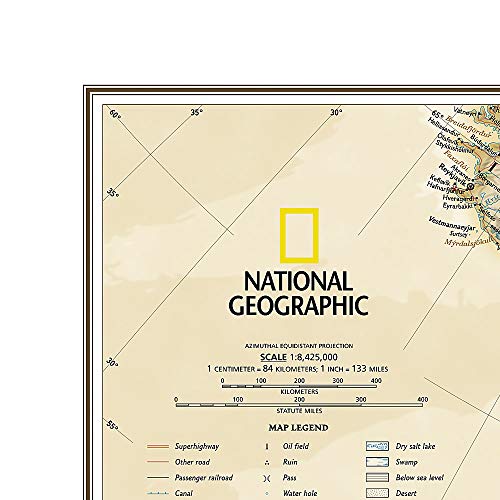 National Geographic Europe Wall Map - Executive (30.5 x 23.75 in) (National Geographic Reference Map)