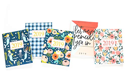 2019 Planner Weekly And Monthly: Calendar + Organizer | Inspirational Quotes And Navy Floral Cover | January 2019 through December 2019