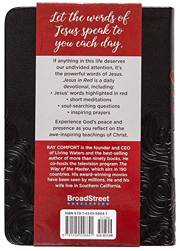 Jesus in Red: 365 Meditations on the Words of Jesus (Imitation Leather) – Daily Motivational Devotions for All Ages, Authored by Ray Comfort, Perfect ... Family, Birthdays, Holidays, and More.