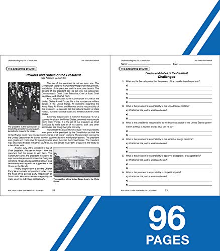 Mark Twain Understanding the US Constitution Grades 6-12 American History Workbook, The Constitution of the United States, Bill of Rights, Government Branches Books, Classroom or Homeschool Curriculum