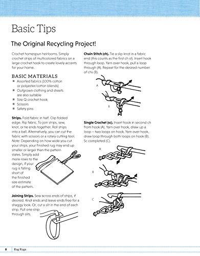 Rag Rugs, 2nd Edition, Revised and Expanded: 16 Easy Crochet Projects to Make with Strips of Fabric (Design Originals) Beginner-Friendly Techniques & Instructions for Square, Round, Oval, & Heart Rugs