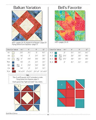 Quilt Block Genius, Expanded Second Edition: Over 300 Pieced Quilt Blocks to Make 1001 Blocks with No Math Charts (Landauer) Mini Quilts, Settings, Sampler Patterns, & Tips to Create Your Own Block