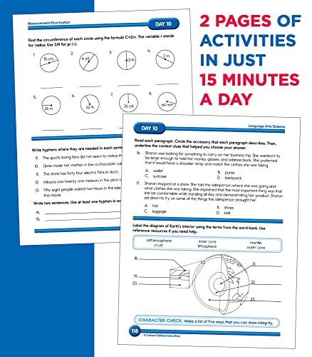 Summer Bridge Activities 6th to 7th Grade Workbooks, Math, Reading Comprehension, Writing, Science, Social Studies, Fitness Summer Learning, 7th Grade Workbooks All Subjects With Flash Cards