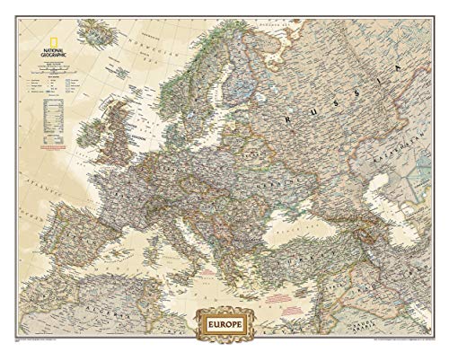 National Geographic Europe Wall Map - Executive (30.5 x 23.75 in) (National Geographic Reference Map)