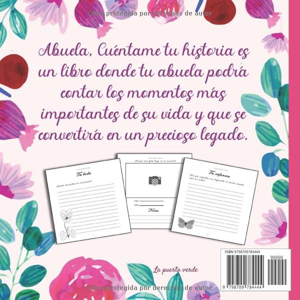 Abuela, cuéntame tu historia: 120 preguntas para averiguar la historia de tu abuela | Gran formato | Un libro para completar sobre la vida de tu abuela | abuela hablame de ti (Spanish Edition)