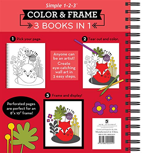 Color & Frame - 3 Books in 1 - Animals, Seasons, Inspiration (Adult Coloring Book)