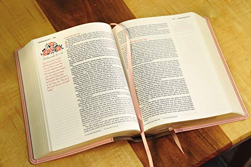 NIV, Journal the Word Bible for Women, Leathersoft, Brown/Pink, Red Letter, Comfort Print: 500+ Prompts to Encourage Journaling and Reflection